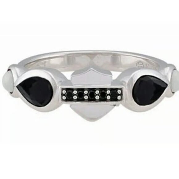 Harley-Davidson Jewelry - Harley Davidson Womens Sterling Silver Garland Stone Bar & Shield Ring 7 NWT‌